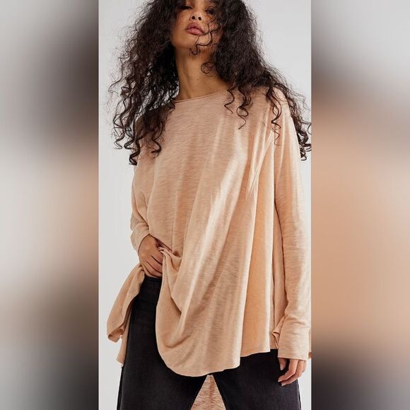 FREE PEOPLE new ARIA top COTTON BLEND in Misty Mink XS NEW - Picture 1 of 14